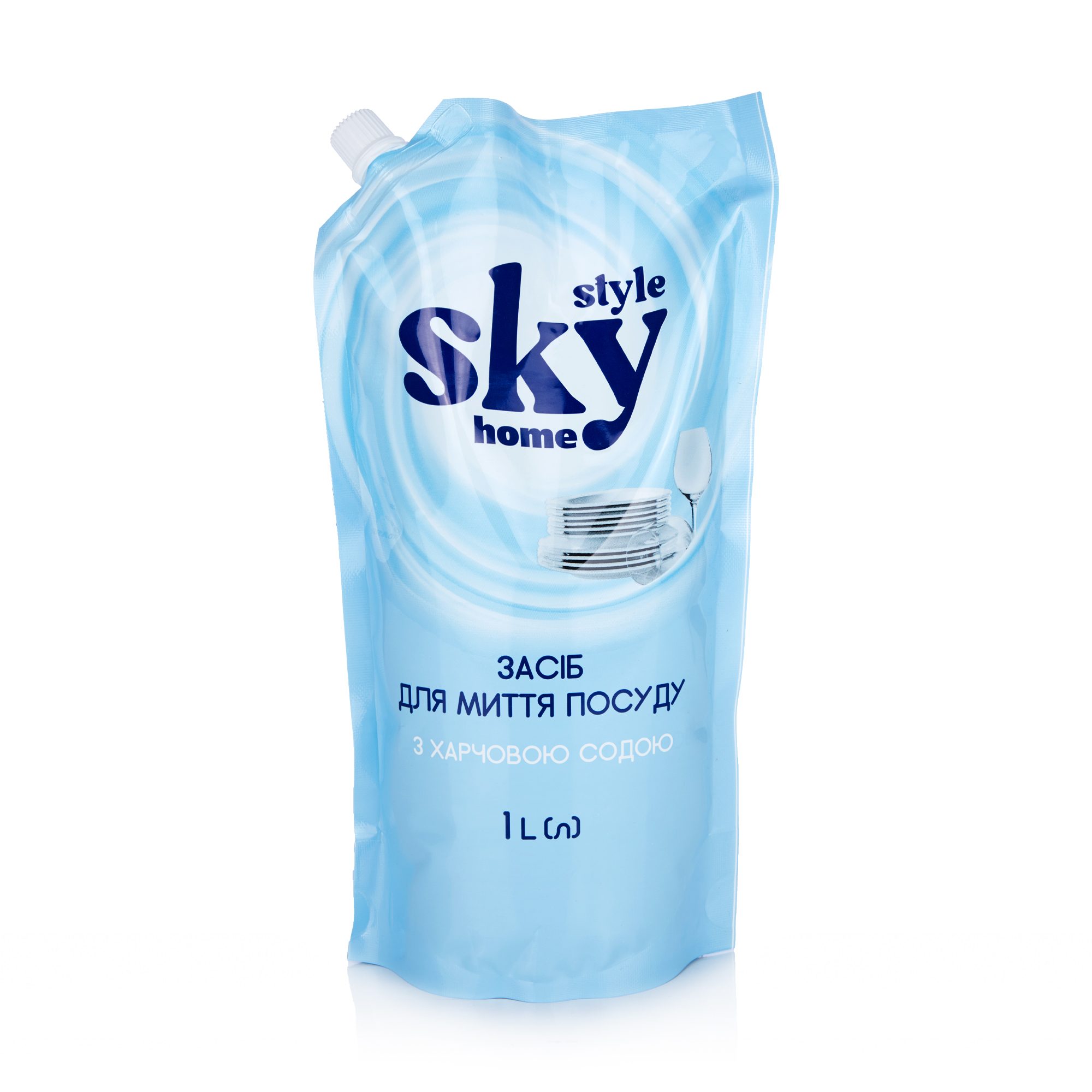 Засiб для миття посуду Sky Style з ефектом соди, 1 л (дойпак)